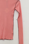 BASERANGE Ribbed Long Sleeve Top T-Shirt TTVL Collection France BAS-TTVL-RBV-WI22-BSH Ruby Red